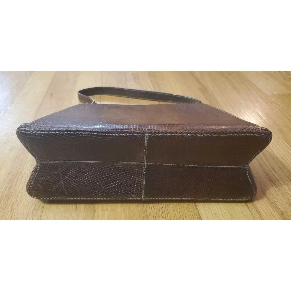 Vintage‎ Croc Leather Handbag Satchel Purse Leon Of California USA 50s *FLAWS